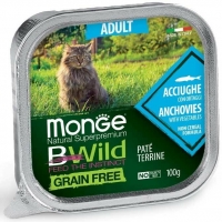 Monge Cat BWild Grain Free pašteta za mačke Inćun i Povrće 100 g