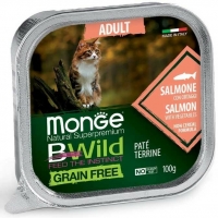 Monge Cat BWild Grain Free pašteta za mačke Losos i Povrće 100 g