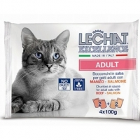 LeChat Excellence multipak sos za mačke Govedina i Losos 4x100g