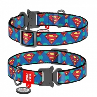 Collar WAUDOG ogrlica za pse sa metalnom kopčom Superman Logo