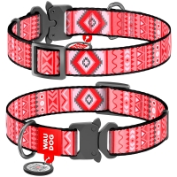 Collar WAUDOG ogrlica za pse sa metalnom kopčom Etno Red