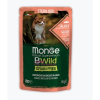 Monge Cat BWild Grain Free Sterilised sos Losos i Račići 85 g