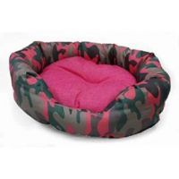 Ležaljka za pse Ovalna Camo Roze