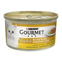 Gourmet Gold konzerva za mačke Piletina, Dzigerica komadici u sosu 85g