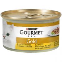 Gourmet Gold Duo konzerva za mačke Govedina i Piletina komadići u sosu 85g 